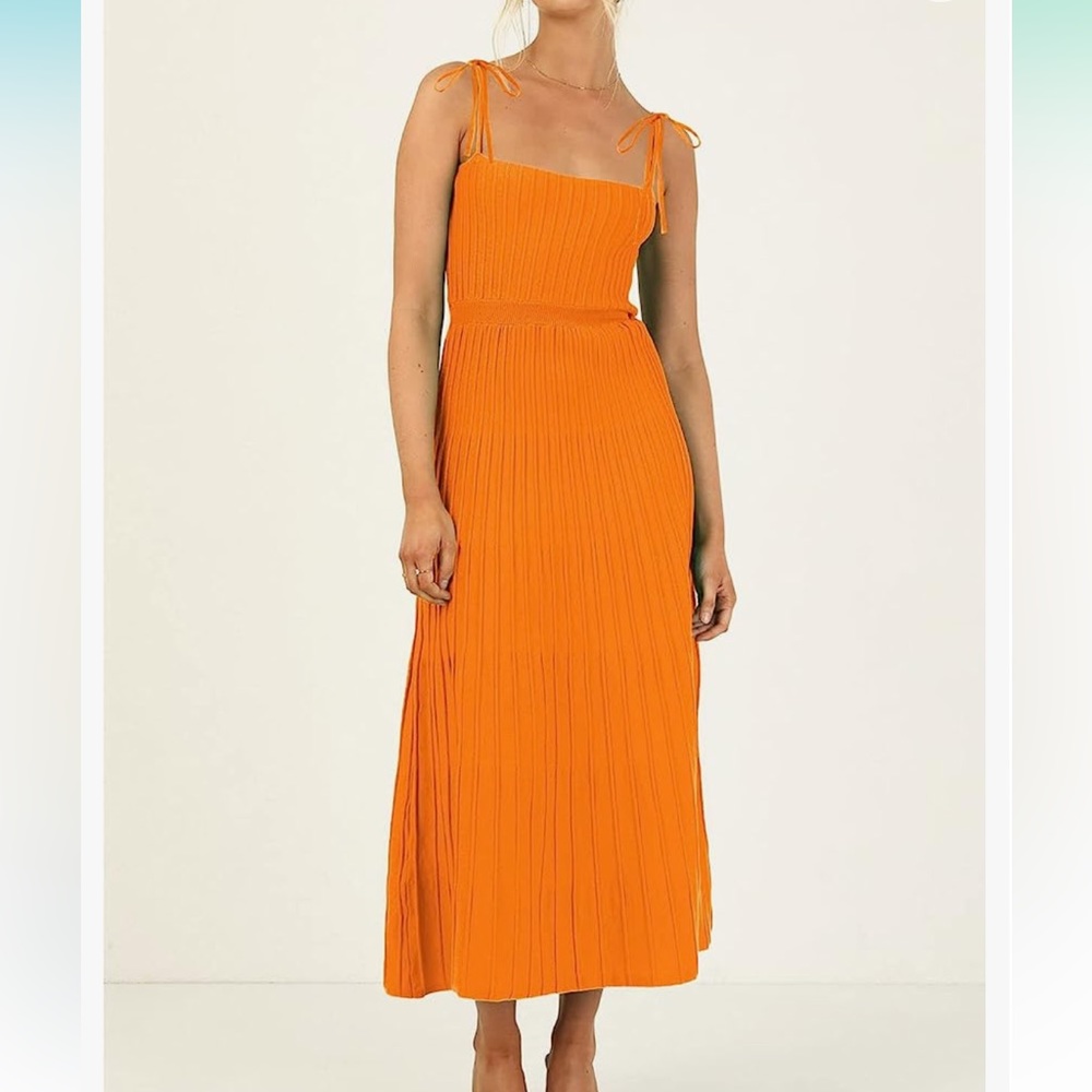 Ribbed orange dress